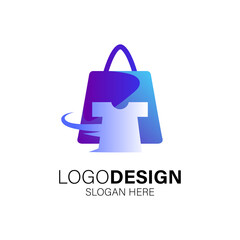 Fototapeta premium bag and t shirt for online shop logo design