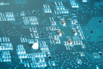 Blue printed circuit board background