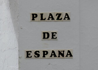 Schild Plaza de Espana
