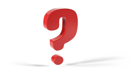 Red question mark isolated on a white background