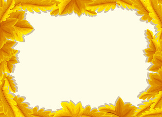 Empty background with yellow leaves frame