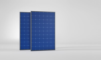 Solar panel isolated from the background with copy space. 3d rendering