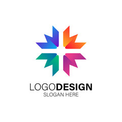 colorful healthcare community logo design