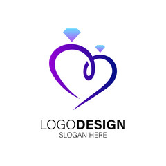 ring for wedding and jewellery logo design