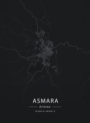 Map of Asmara, Eritrea