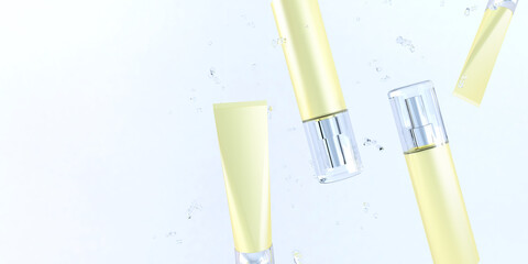 Cosmetics on White Background. 3D illustration, 3D rendering	