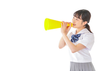 応援をする学生