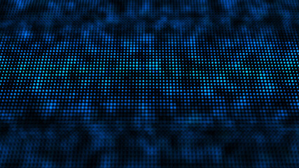 Technology background. Futuristic illustration. Wave of particles.Binary computer code Background. 3D rendering.