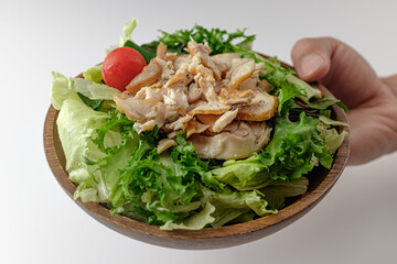 salad on a white background