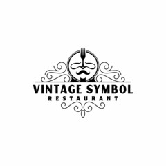 Fototapeta premium Luxury Logo template vector flourishes calligraphic elegant ornament lines. identity for Restaurant, and other illustration