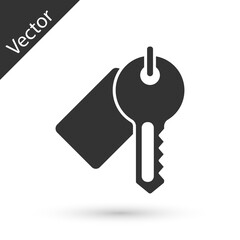 Grey Marked key icon isolated on white background. Vector