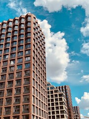 apartment building in new york style against the sky