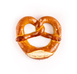 Flat lay concept food photography of lace bread isolated on a white surface.
