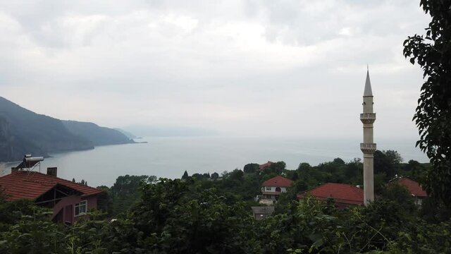 bartın city, G&uuml;zelcehisar district, Black Sea mountain village and sea view 