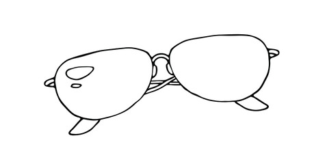 Sunglasses. Classic-shaped glasses. Element for summer design. Vector on a white background. 