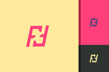 Simple flat letter F logo design template