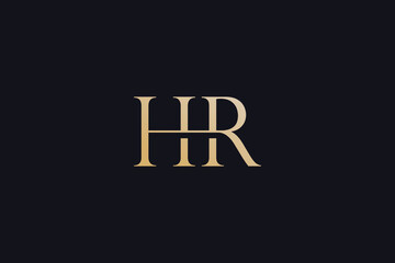 Simple letter Hr or Rh logo design template
