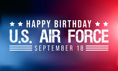 U.S. Air Force birthday is observed every year on September 18 all across United States of America. Vector illustration