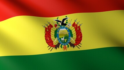 Flag of The Bolivia. Flag's images are rendered in real 3D software.