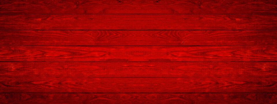 Abstract grunge rustic old red painted colored wooden board wall table floor texture - wood background banner panorama top view