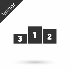 Grey Business podium icon isolated on white background. Employee nomination sign. Person award symbol. Vector