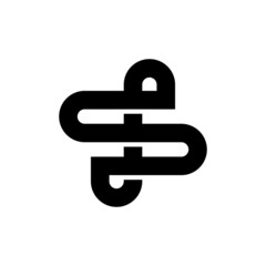 Letter S and H logo design in white background