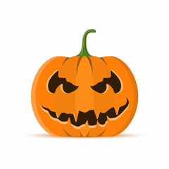 Halloween pumpkin symbol. Evil scary smiling face. Template design for holiday