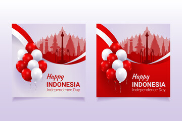 indonesia independence day 17 august social media post banner