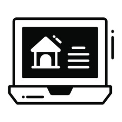 real-estate website trendy icon, glyph style isolated on white background. Symbol for your web site design, logo, app, UI.
