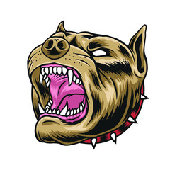 Pitbull head illustration, can be used for mascot, logo, apparel and more