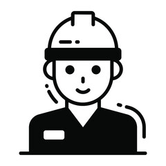 worker trendy icon, glyph style isolated on white background. Symbol for your web site design, logo, app, UI.