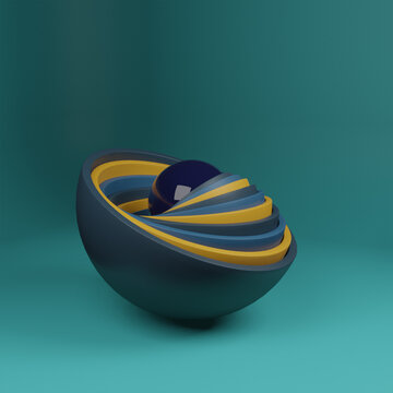 Hemispheres and a glass ball