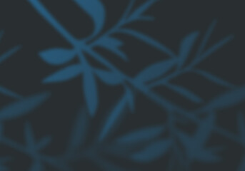 Dark Background with Blue Blurred Silhouette of Tree Branch. Overlay Effect. Vector Illustration
