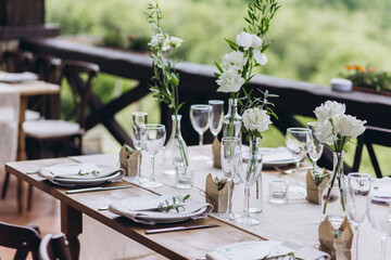 Boho wedding table for a newlywed banquet.