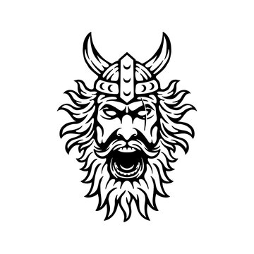 Screaming viking vector. Color can be change.