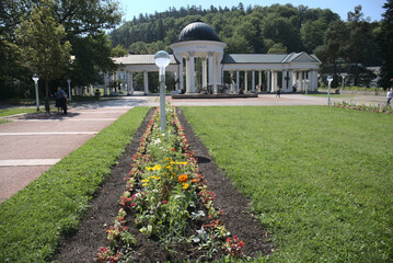 Obraz premium Marianske Lazne, Czech Republic - July 2021: Colonnade in Marianske Lazne