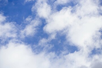 Cirrocumulus clouds in the light blue sky background