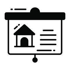 house ad trendy icon, glyph style isolated on white background. Symbol for your web site design, logo, app, UI.