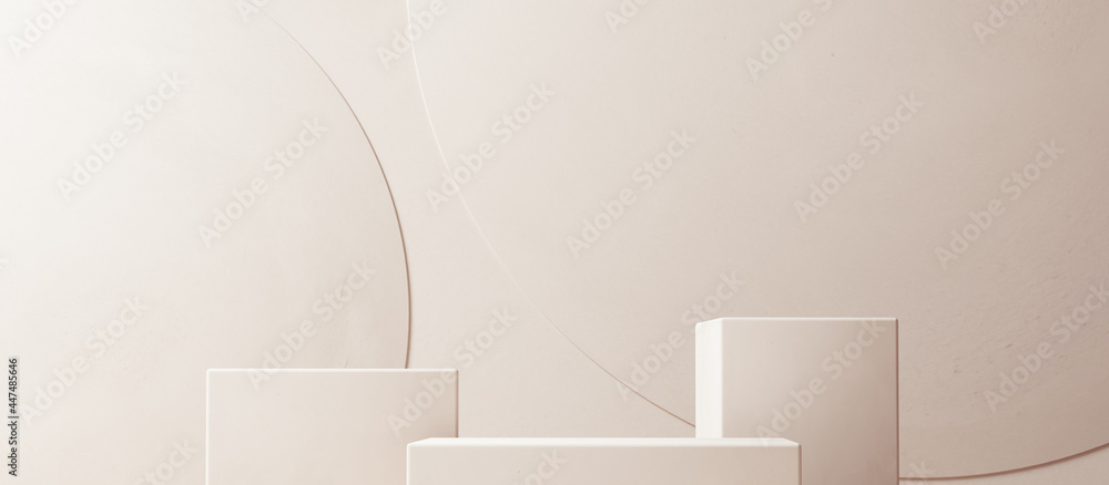 Poster abstract minimal interior for cosmetic object placement, product display background with geometric s