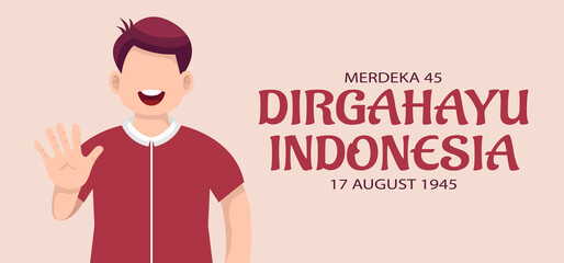 Happy indonesia independence day greeting card
