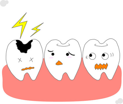 虫歯を心配する他の歯のイメージ