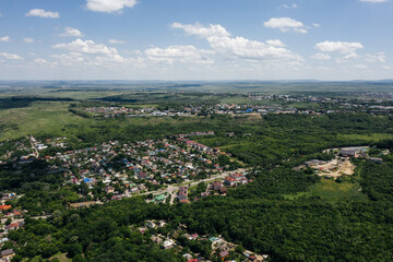 
view of the city district from above