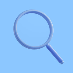 magnifying glass icon 3d illustration