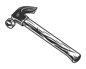 Carpenter hammer monochrome concept
