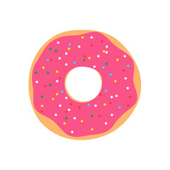 Donut vector Circle donuts with colorful holes covered in delicious chocolate.