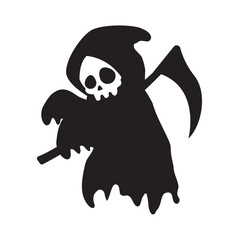 The silhouette of the death corpse wearing a black veil. Come and get your soul on Halloween.