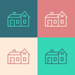 White House icon isolated on black background. Home symbol. Vector