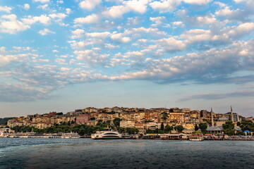 Fototapeta na wymiar Cruise ship on a Bosphorus, Istanbul, Turkey