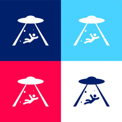 Abduction blue and red four color minimal icon set
