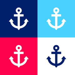 Anchor blue and red four color minimal icon set © LIGHTFIELD STUDIOS